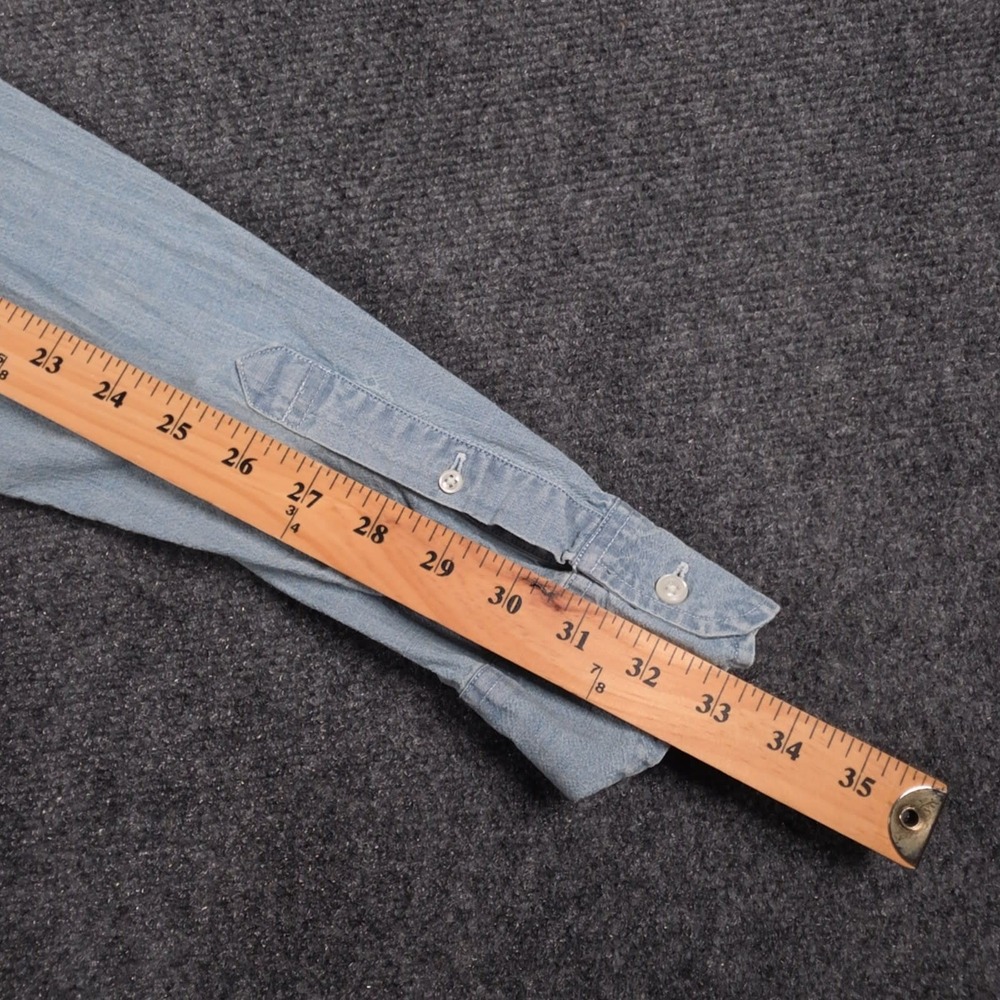 J Crew Chambray Shirt Mens M Light Blue Slim Fit Button Down Casual Western - Picture 7 of 11